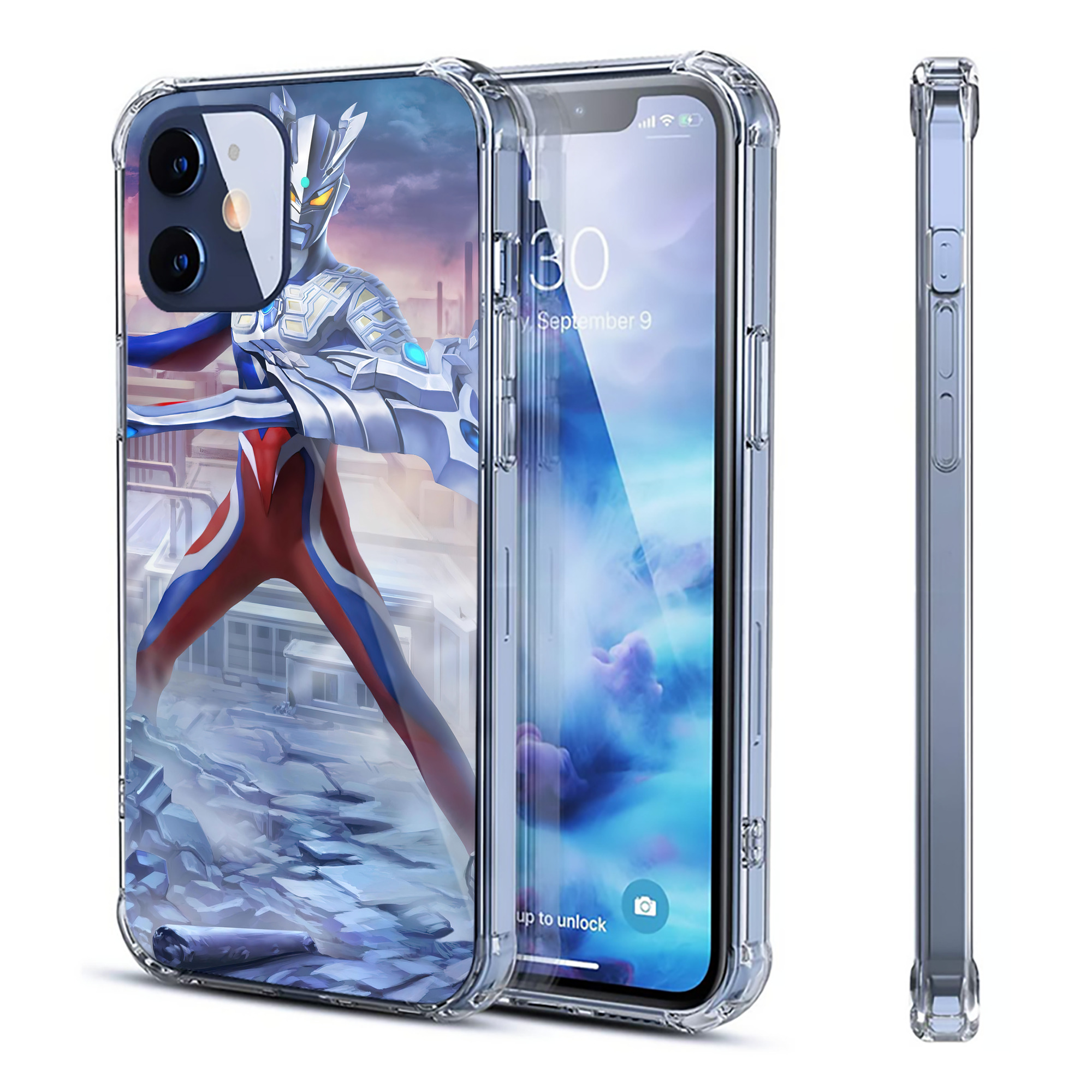 （画像用） ウルトラマン Ultraman 【iPhone 12シリーズ対応】透明スマホケース（クリアソフトケース）